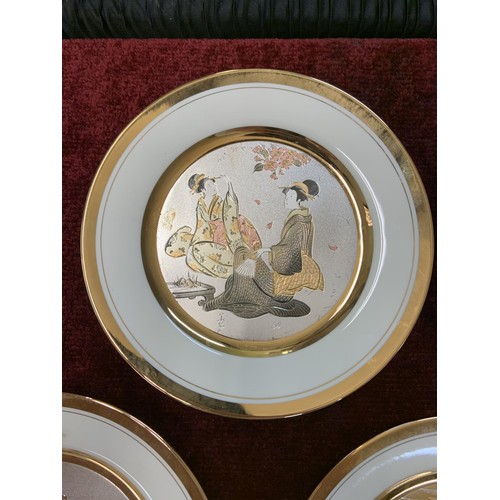 311A - 5 X CHOKIN DECORATIVE PLATES, INC. THE MAYFLOWER, ETC.  ALL WITH INSCRIPTIONS TO REAR