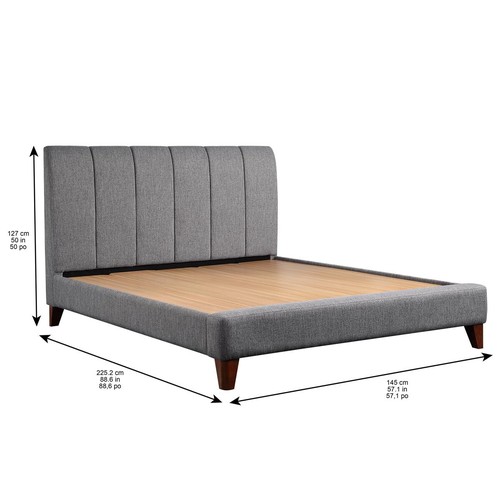 202 - NORTHRIDGE HOME UPHOLSTERED DOUBLE BED - DGE TO TWO SUPPORT STRUTS
please note second photo is a gen... 