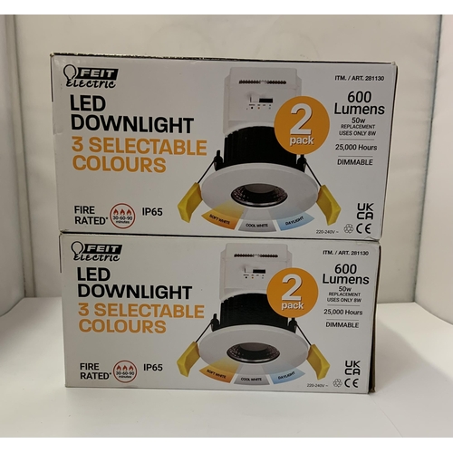 15 - SET OF 4 BOXED FEIT ELECTRIC TWIN PACK LED DOWNLIGHTS