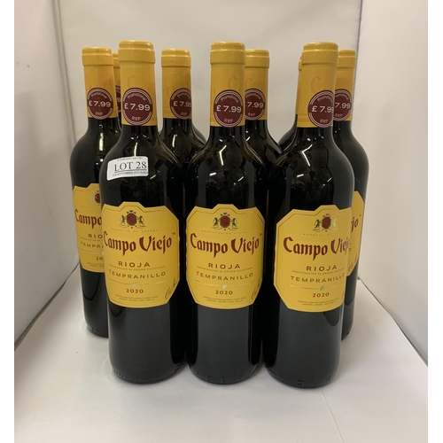 28 - 11 X BOTTLES OF CAMPO VIEJO RIOJA 30