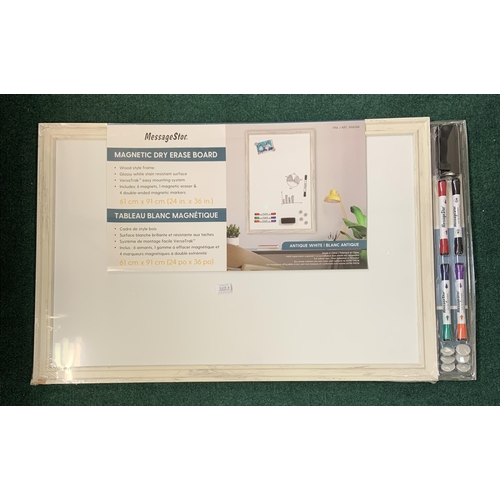 4 - MESSAGE STOR MAGNETIC DRY ERASE BOARD WITH MARKERS, ERASER AND MAGNETS - 61CM X 91CM