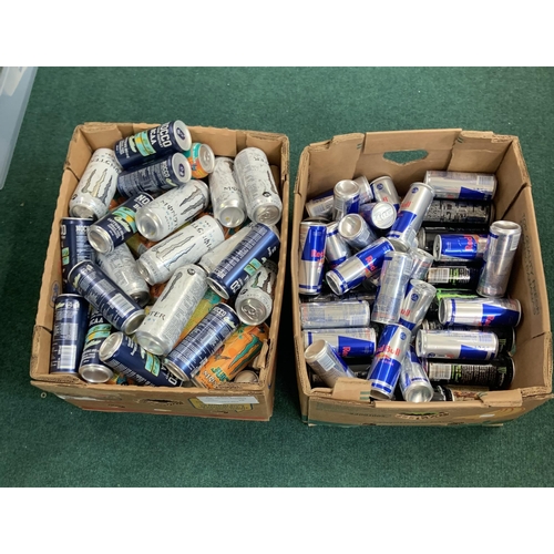 181 - 2 X BOXES OF VARIOUS ENERGY DRINKS INC. RED BULL, MONSTER