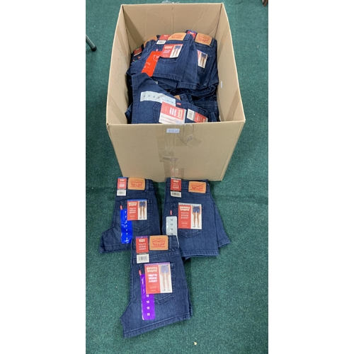 185 - BOX OF APPROX 50 CHILDRENS LEVIS YOUTH DENIM SHORTS - VARIOUS SIZES AND COLOURS