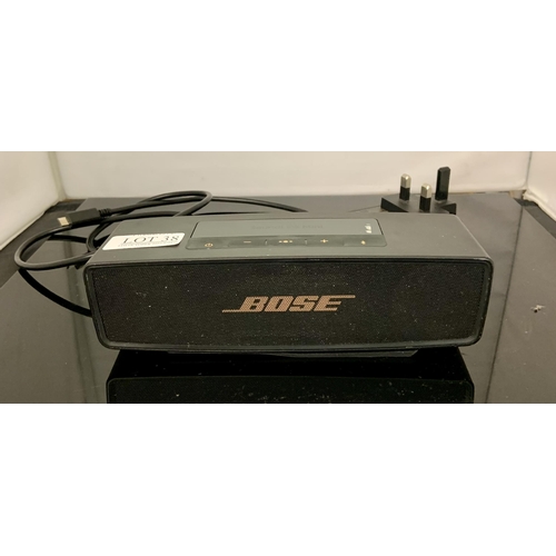 38 - BOSE SOUNDLINK MINI II WITH CHARGER - WORKING, BUT SLIGHT CRACKLE