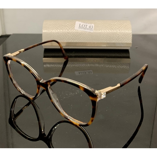 43 - PAIR OF JIMMY CHOO TORTOISESHELL STYLE/GLITTER SPECTACLE FRAMES - LISSA/S WITH CASE