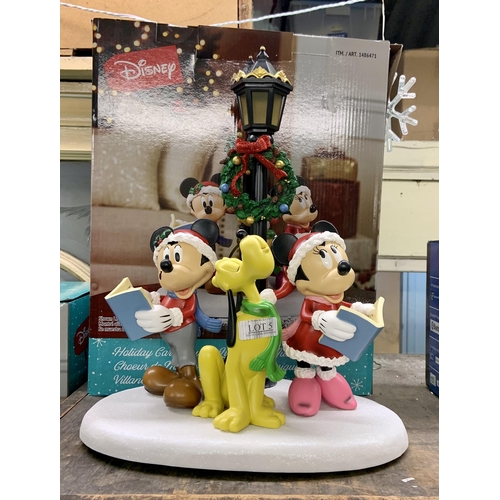 5 - BOXED DISNEY HOLIDAY CAROLERS WITH LIGHTS AND MUSIC (MICKEY HAS SLIGHT CHIP TO FACE)