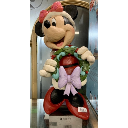 6 - DISNEY TRADITIONS MINNIE MOUSE SEASONS GREETINGS FIGURE (SLIGHT WOBBLE)