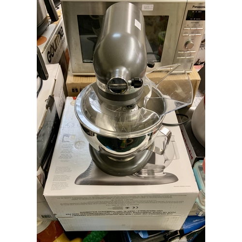 76 - BOXED KITCHEN AID 4.3L STAND MIXER - WITH 3 PADDLES/BOWL COVER - SLATE GREY