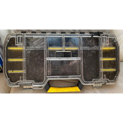 257 - 4 COMPARTMENTALISED STANLEY TOOL BOXS AND CONTENTS