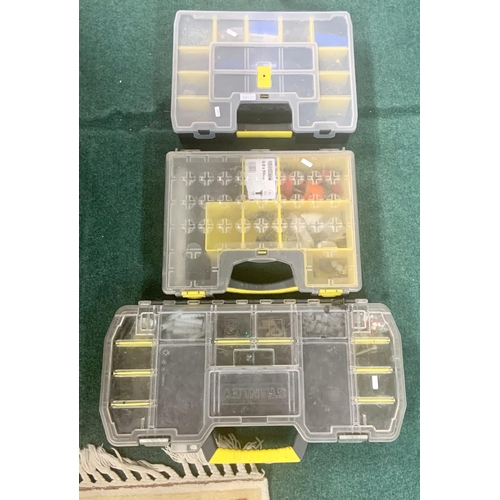 257 - 4 COMPARTMENTALISED STANLEY TOOL BOXS AND CONTENTS