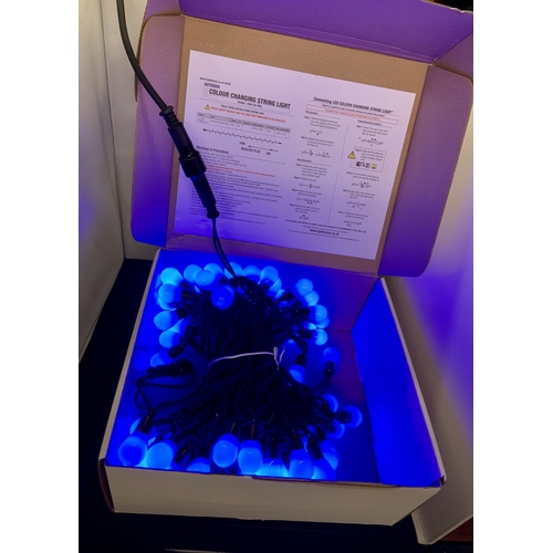 13 - BOXED LED COLOUR CHANGING OUTDOOR STRING LIGHTS - 16M (CAN BE LINKED TO OTHER SETS)