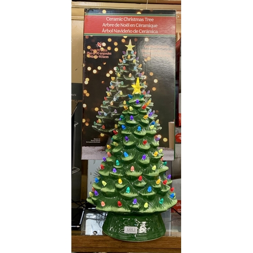 3 - BOXED CERAMIC ILLUMINATED CHRISTMAS TREE