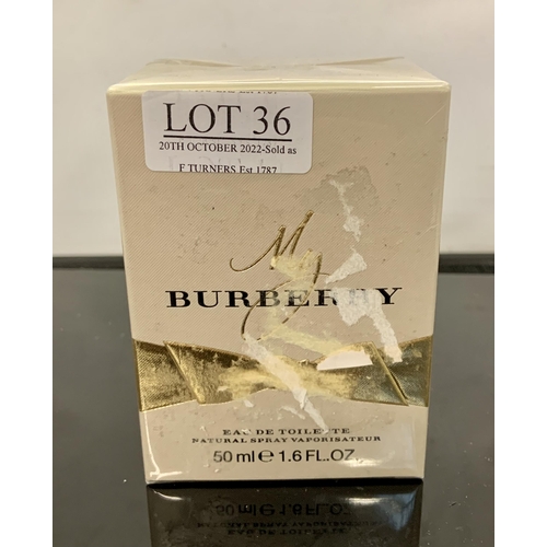 36 - MY BURBERRY 50ML EAU DE TOILETTE - SEALED IN PACKAGING