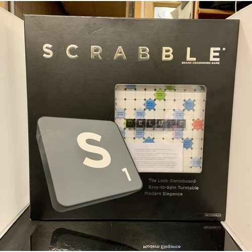 51 - BOXED SCRABBLE DELUXE GAME ON EASY SPIN TURNTABLE