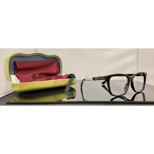 54 - PAIR OF GUCCI SPECTACLE FRAMES WITH DECORATIVE ARMS - GG05320 WITH VELVET TOUCH CASE AND POCHETTE