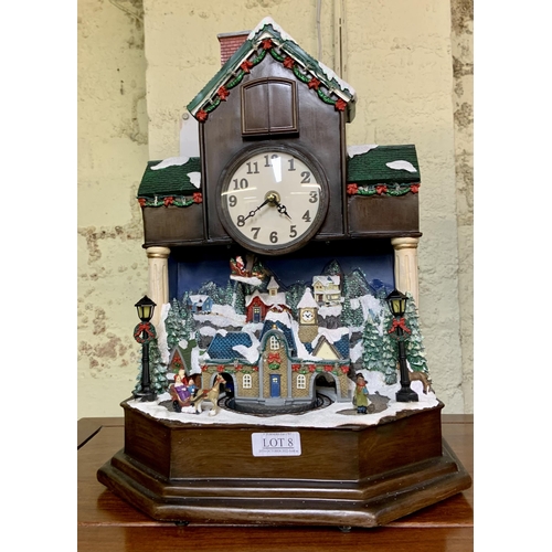 8 - BOXED ANIMATED MUSICAL CUCKOO CLOCK - 8 HOLIDAY TUNES