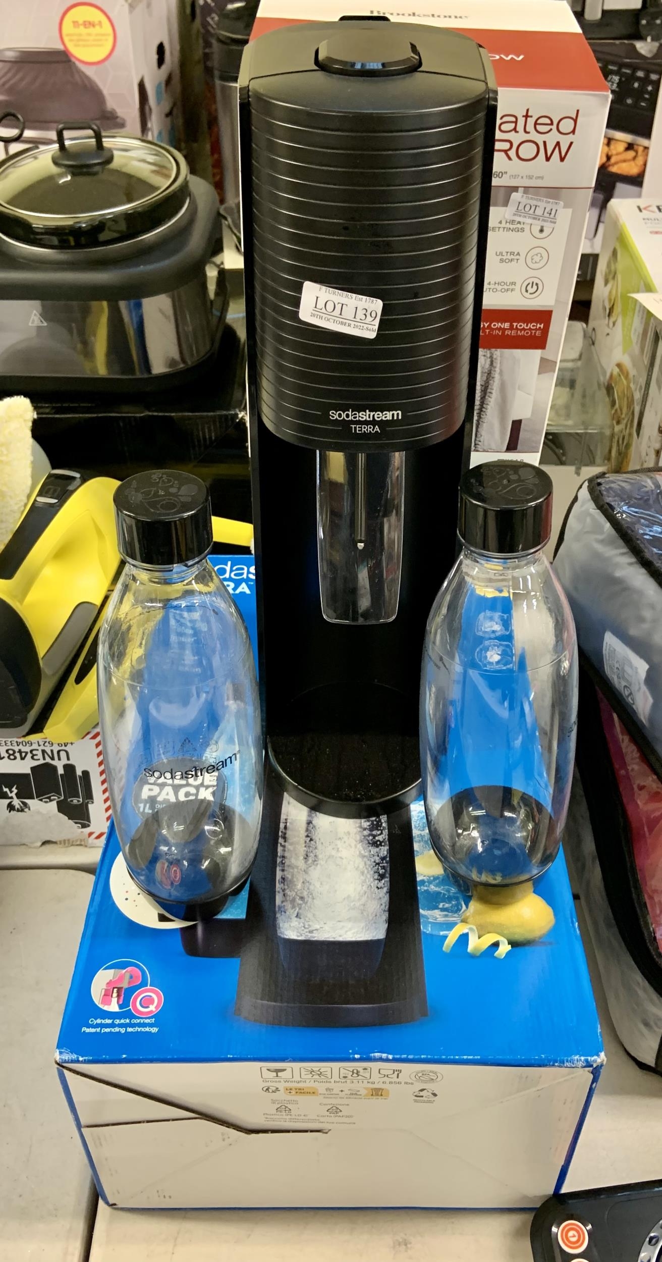 BOXED SODA STREAM TERRA WITH 2 X 1L SODA STREAM BOTTLES