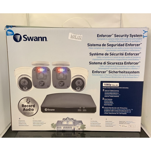 152 - SWANN ENFORCER 4 CAM CCTV SYSTEM - 2 X BULLET CAMERAS/2 X DOME CAMERAS WITH 4 CHANNEL RECORDER 1TB H... 