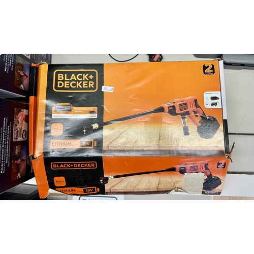 154 - BOXED BLACK AND DECKER POWER CONNECT 18V BATTERY POWERED PRESSURE WASHER - BCPC18D1