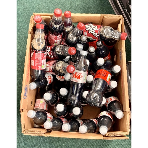 176 - BOX OF VARIOUS 500ML BOTTLES OF DIET COKE AND COKE ZERO AND DR PEPPER