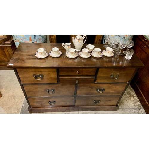 308 - LAURA ASHLEY MAHOGANY 8 DRAWER CONSOLE CHEST - 127CM WIDE X 84CM HIGH