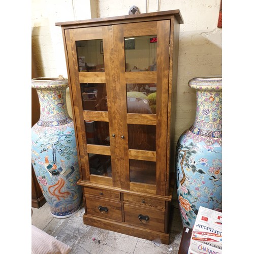 307 - LAURA ASHLEY GARRET 4 SHELF BOOKCASE WITH CUPBOARD BASE - 87CM WIDE X 180CM HIGH