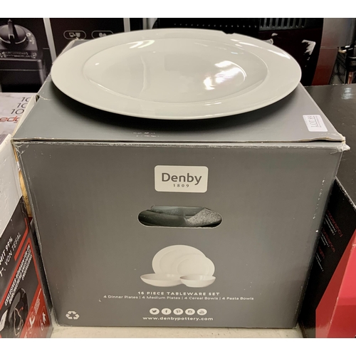89 - 15 PIECE DENBY TABLE WARE SET - 3 X DINNER PLATES/4 X PLATES/4 X CEREAL BOWLS/4 X PASTA BOWLS