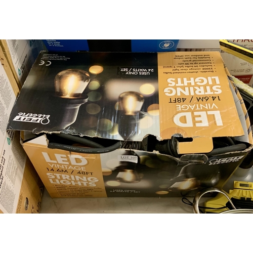 107 - BOXED SET OF FEIT ELECTRIC 48 FT LED STRING LIGHTS WITH BULBS