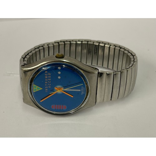 314 - SWATCH INSTRUMENT ACCESS WRISTWATCH BATTERY-POWERED QUARTZ CONTROLLED SWATCH WRIST-WATCH WITH BLUE D... 