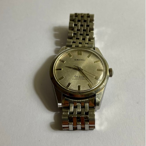 315 - SEIKO SEAHORSE GENTLEMANS STAINLESS STEEL BRACELET WRISTWATCH
 MANUAL WINDER - C.1965 - WOUND AND WO... 