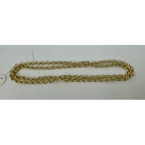 323 - A 9CT GOLD BELCHER CHAIN - 75CM - 51.2GRAMS