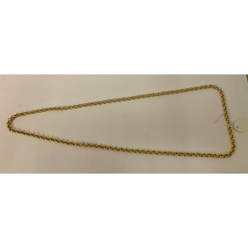 323 - A 9CT GOLD BELCHER CHAIN - 75CM - 51.2GRAMS