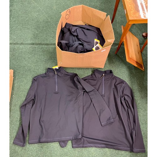 160 - BOX OF APPROX 30 MENS 32 DEGREE HEAT HALF ZIP JACKETS - MOSTLY SMALL - COLOUR STORMY NIGHT