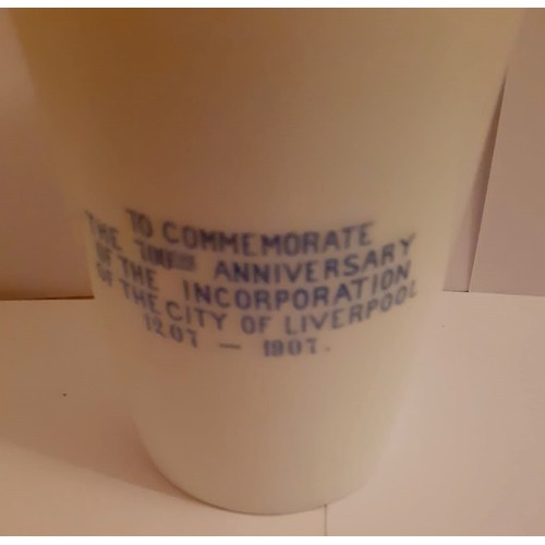 233 - Rare small porcelain breaker to commemorate in corporation – city of Liverpool. 1207 – 907, lithopha... 