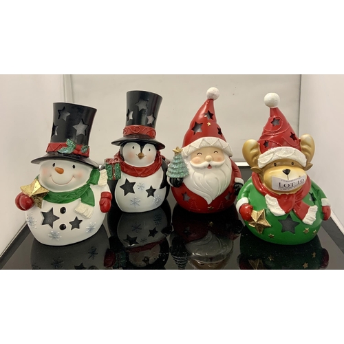 10 - SET OF 4 DECORATIVE HOLIDAY FIGURINES (DECORATIVE ONLY, NO ILLUMINATION)