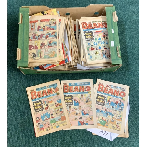 203 - A CARTON OF VINTAGE COMICS INC BEANO DATING FROM 1970- 1980