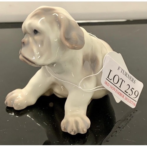 259 - DAHL JENSEN (DJ) 1139 ENGLISH BULLDOG PUPPY - with ROYAL CROWN, DJ & COPENHAGEN 7CM