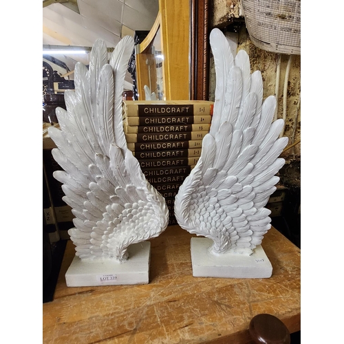 339 - A PAIR OF ANGEL WING DISPLAY ORNAMENTS