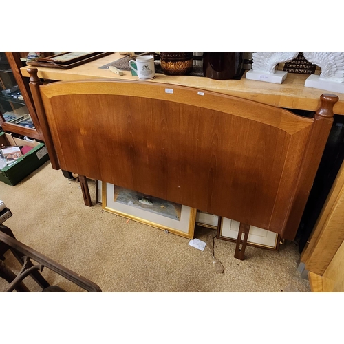 403 - A MACINTOSH TEAK DOUBLE BED HEADBOARD - FINE CONDITION