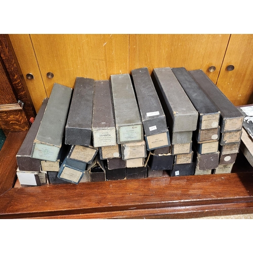 416 - A COLLECTION OF APPROX 40 VINTAGE PIANO ROLLS, MOSTLY BOXED