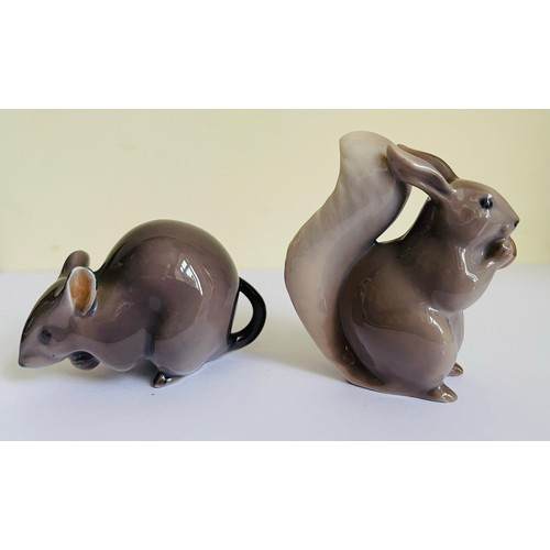 309 - Royal Copenhagen Figurine of Squirrel 982 - A NIELSEN 6.5H CMS & Figurine of a Mouse 2564 - FRANCIS ... 