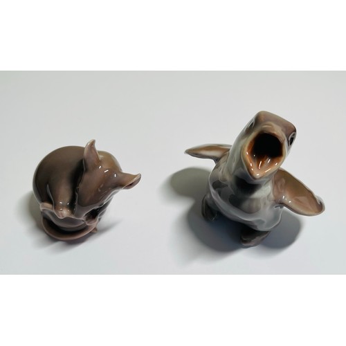 310 - BING & GRONDAHL YOIUNG SPARROW FIGURE 1852 KNUD KYHN 7H CMS, & LITTLE GREY MOUSE BITING TAIL 1801 - ... 