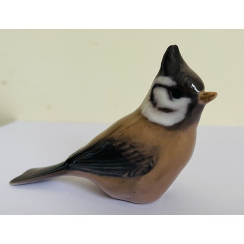 311 - ROYAL COPENHAGEN CRESTED TIT BIRD FIGURINE 1506 PETER HEROLD 6HX10L CMS