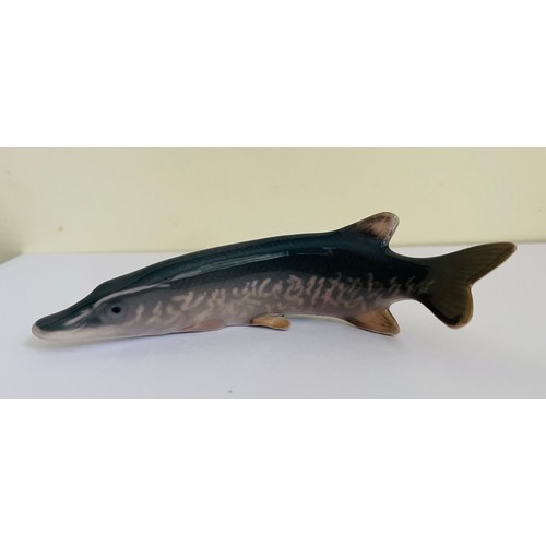 307 - ROYAL COPENHAGEN FISH FIGURE 2427 PIKE -  FRANCIS VALDEMAR PLATEN-HALLERMUNDT 3HX13L CMS & 1602 SMAL... 