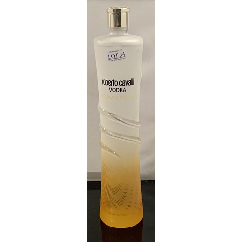 34 - 1L ROBERTO CAVALLI VODKA - VODKA AND MANGO IN PRESENTATION BOTTLE