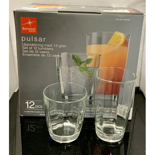 92 - BOXED SET OF 12 BORMIOLI PULSAR TUMBLERS