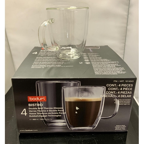 95 - BOXED SET OF 3 BODUM BISTRO DOUBLE WALL THERMO GLASSES