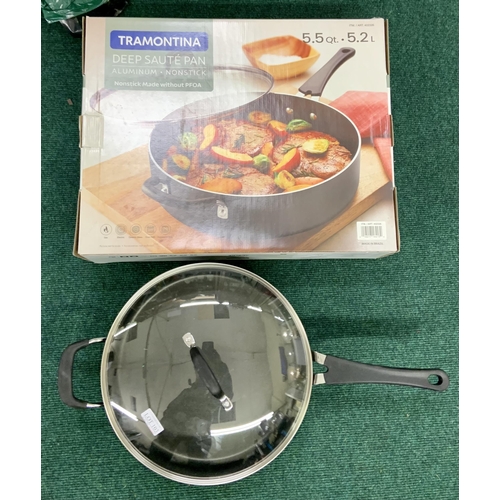 103 - BOXED TRAMONTINA DEEP SAUTEE PAN - 5.2L WITH LID