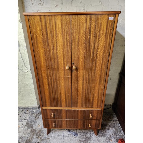 388 - CUMBRAE MORRIS OF GLASGOW COMPACTUM ROBE WITH TWO DRAWERS TO BASE (SLIGHT PEELING TO VENEER)