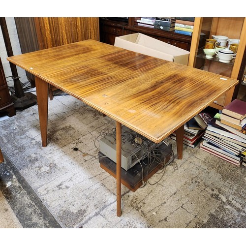 391 - MORRIS OF GLASGOW EXTENDING DINING TABLE (APPROX 140CM WIDE EXTENDED - APPROX 95CM CLOSED - X 79CM D... 